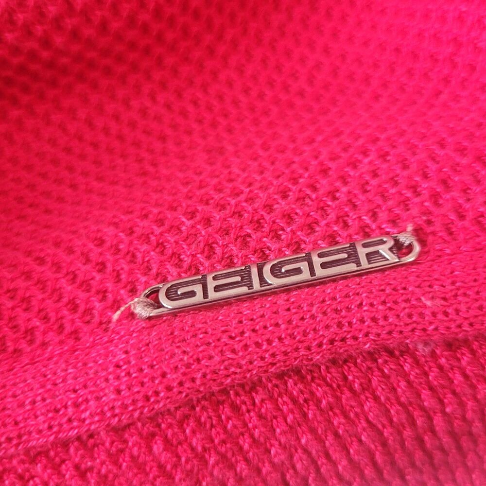 Vintage GEIGER 100% Cotton Pink Red Cardigan Sweater Jacket Size 34 US XS S - Picture 6 of 9